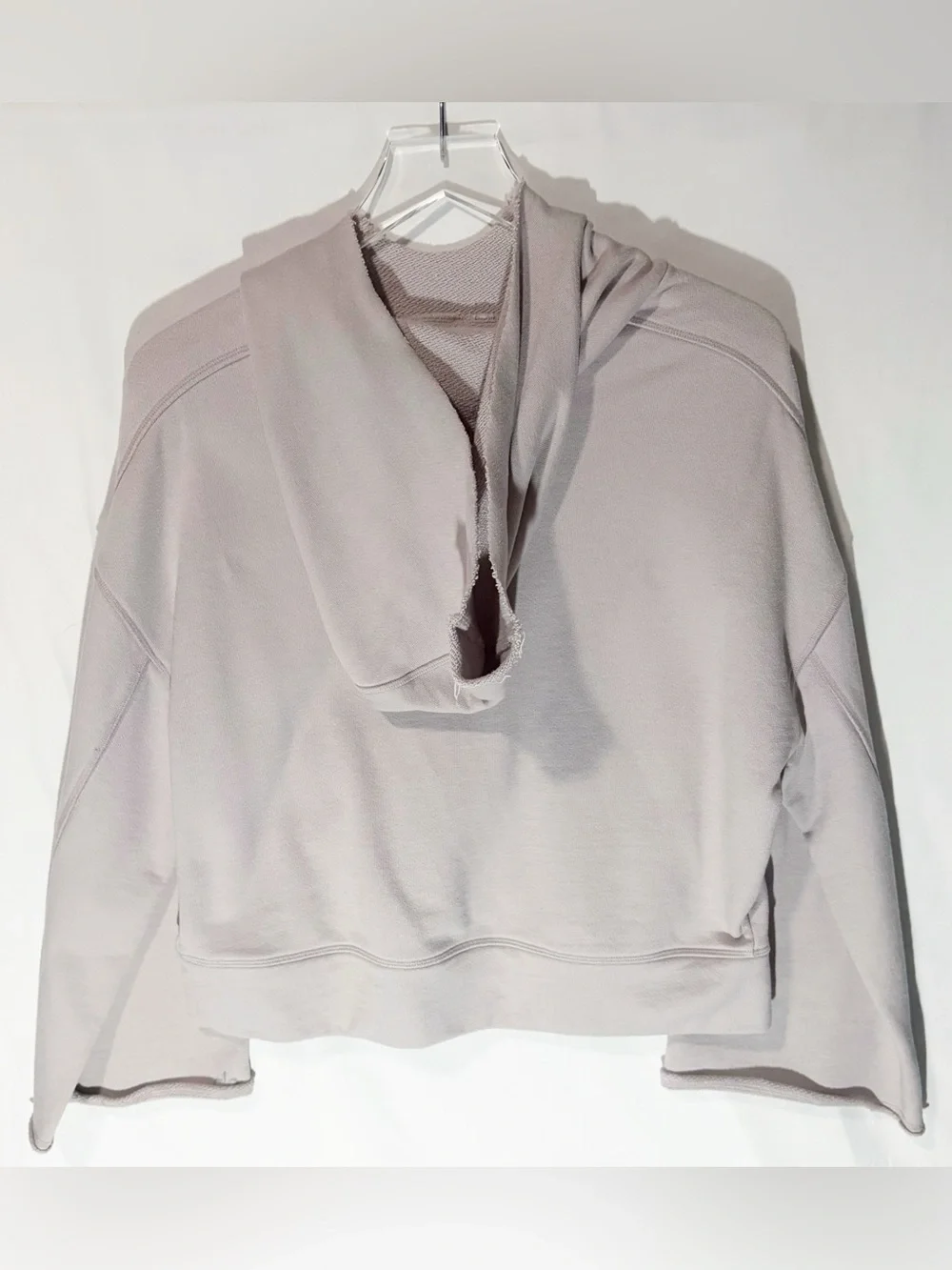 ALO Yoga Low Key French Terry Cozy Thick Bell Sleeve Hoodie XS Lavender Cloud